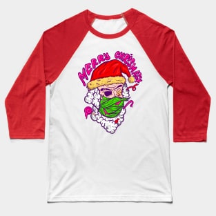 Santa Wearing Mask in Zombie style Baseball T-Shirt